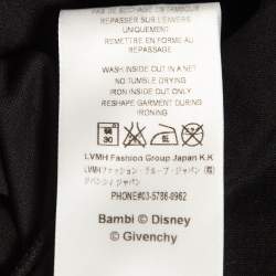 Pre Owned Givenchy Black Bambi Print Cotton T-Shirt L