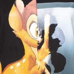 Pre Owned Givenchy Black Bambi Print Cotton T-Shirt L