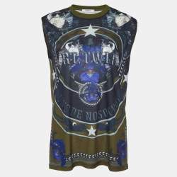 Givenchy Green Printed Jersey Tank Top S