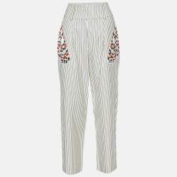 Givenchy Cream Printed Cotton & Wool Trousers M