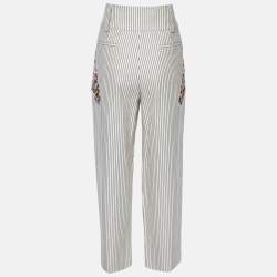 Givenchy Cream Printed Cotton & Wool Trousers M