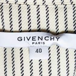 Givenchy Cream Printed Cotton & Wool Trousers M
