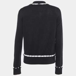Pre Owned Givenchy Black Beaded Wool Blend Knit Sweater XS