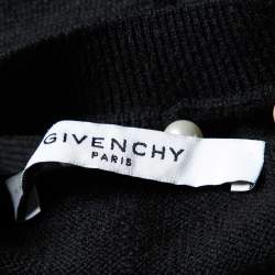 Pre Owned Givenchy Black Beaded Wool Blend Knit Sweater XS