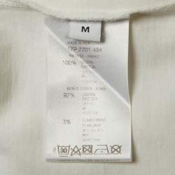 Pre Owned Givenchy White Cotton Logo Printed Crew Neck T-Shirt M