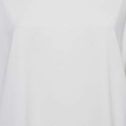 Pre Owned Givenchy White Cotton Logo Printed Crew Neck T-Shirt M