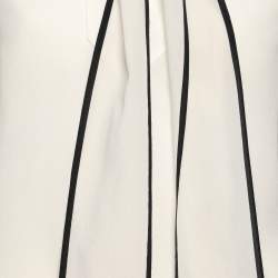 مملوكة مسبقًا Givenchy Cream Silk Logo Scarf Detail Top S