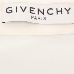 مملوكة مسبقًا Givenchy Cream Silk Logo Scarf Detail Top S