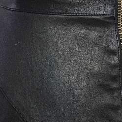 Givenchy Black Leather Zip-Up Skirt L