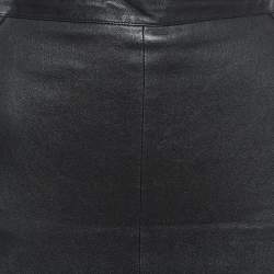 Givenchy Black Leather Zip-Up Skirt L