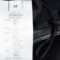 Givenchy Black Leather Zip-Up Skirt L
