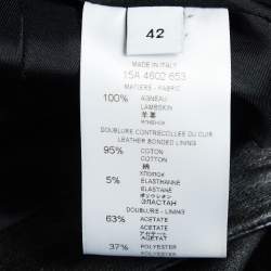 Givenchy Black Leather Zip-Up Skirt L