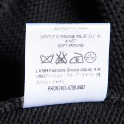 Pre Owned Givenchy Black Logo Print Cotton Knit Crew Neck Sweater M