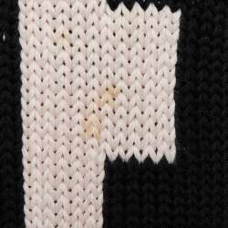 Pre Owned Givenchy Black Logo Print Cotton Knit Crew Neck Sweater M