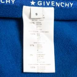 Pre Owned Givenchy Blue Cotton Fleece and Silk Ribbons Hoodie Dress S