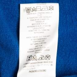 Pre Owned Givenchy Blue Cotton Fleece and Silk Ribbons Hoodie Dress S