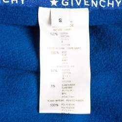 Pre Owned Givenchy Blue Cotton Fleece and Silk Ribbons Hoodie Dress S