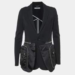 Pre Owned Givenchy Black Crepe Pocket Detail Jacket M