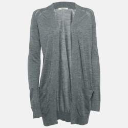 Givenchy Grey Wool Open Front Long Cardigan XS