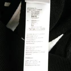 Pre Owned Givenchy Black Logo Embroidered Lace Trim Cotton Crop Hoodie XS