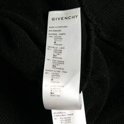 Pre Owned Givenchy Black Logo Embroidered Lace Trim Cotton Crop Hoodie XS