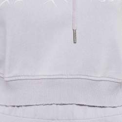 Givenchy Purple Barbed Wire Logo Print Crop Hoodie and Sweatpants Set S
