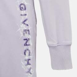 Givenchy Purple Barbed Wire Logo Print Crop Hoodie and Sweatpants Set S