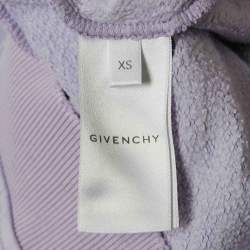 Givenchy Purple Barbed Wire Logo Print Crop Hoodie and Sweatpants Set S