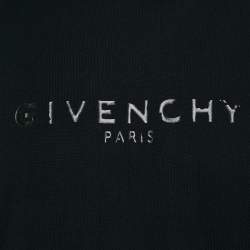 Pre Owned Givenchy Black Logo Print Cotton Crew Neck T-Shirt S
