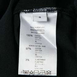 Pre Owned Givenchy Black Logo Print Cotton Crew Neck T-Shirt S