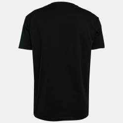 Pre Owned Givenchy Black Logo Print Cotton Crew Neck T-Shirt S