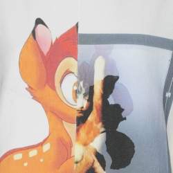Pre Owned Givenchy Cream Cotton Bambi Print Sweatshirt L