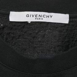 Givenchy Black Logo Print Distressed Cotton Crew Neck T-Shirt XXS