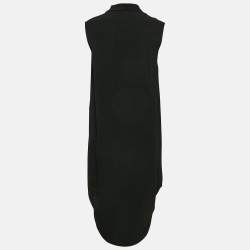 Pre Owned Givenchy Black Crepe Logo Scarf Bow Tie Shift Dress S