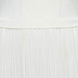 Givenchy Ivory Stretch Knit Pleated Midi Dress XS