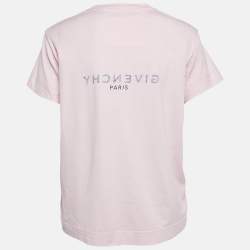 مملوكة مسبقًا Givenchy Light Pink Logo Print Jersey Crew Neck T-Shirt L
