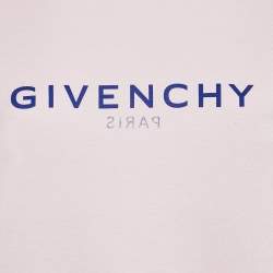مملوكة مسبقًا Givenchy Light Pink Logo Print Jersey Crew Neck T-Shirt L