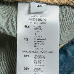 Givenchy Blue Washed Denim Raw Edge Detail Shorts L