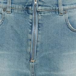 Givenchy Blue Washed Denim Raw Edge Detail Shorts L