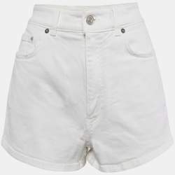 Givenchy White Denim Distress Pocket Detail Shorts L