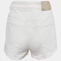 Givenchy White Denim Distress Pocket Detail Shorts L