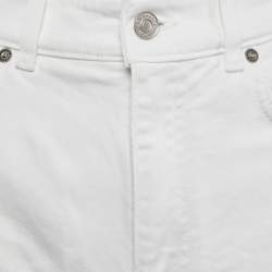 Givenchy White Denim Distress Pocket Detail Shorts L