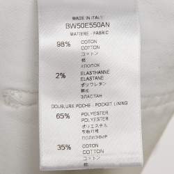 Givenchy White Denim Distress Pocket Detail Shorts L
