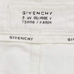 Givenchy White Denim Distress Pocket Detail Shorts L