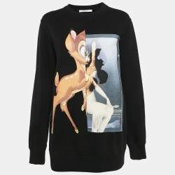 Givenchy Black Bambi Print Cotton Sweatshirt XS