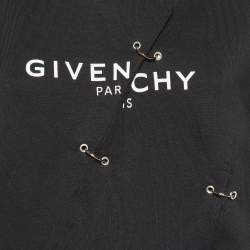 Pre Owned Givenchy Black Cotton Logo Print Ring Embellished Sweatshirt S
