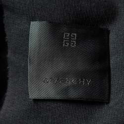 Pre Owned Givenchy Black Cotton Logo Print Ring Embellished Sweatshirt S