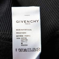 Pre Owned Givenchy Black Cotton Logo Print Ring Embellished Sweatshirt S