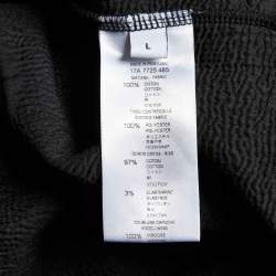 Givenchy Black Logo Print Cotton Distressed Hooded Sweatshirt L
