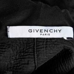 Givenchy Black Logo Print Cotton Distressed Hooded Sweatshirt L